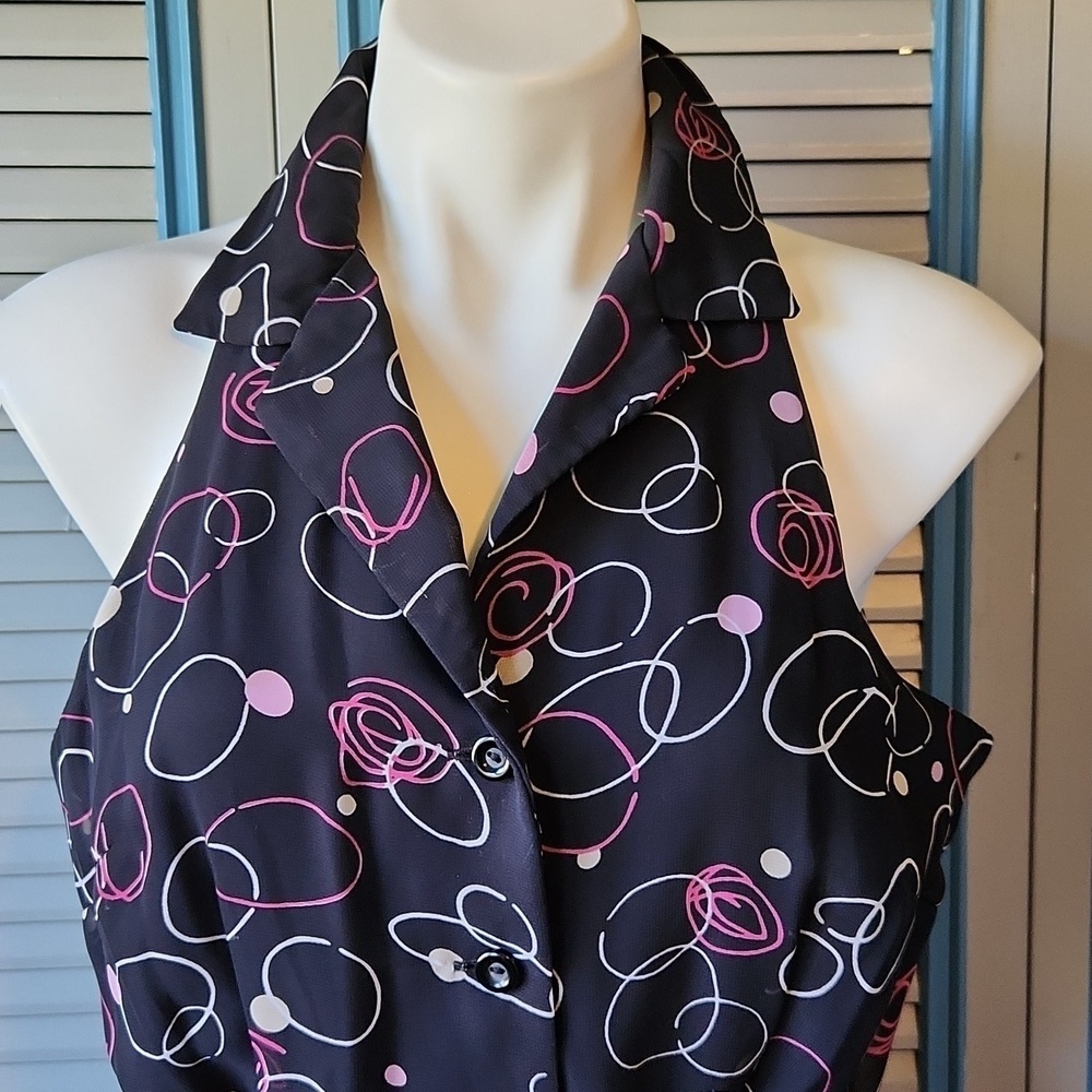 Scarlett Black Sleeveless Dress with Pink Ribbon - Picture 3 of 12
